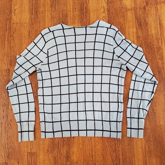 Ann Taylor Loft Womens Sz Medium Cardigan Sweater Windowpane Check V-Neck - Picture 3 of 9